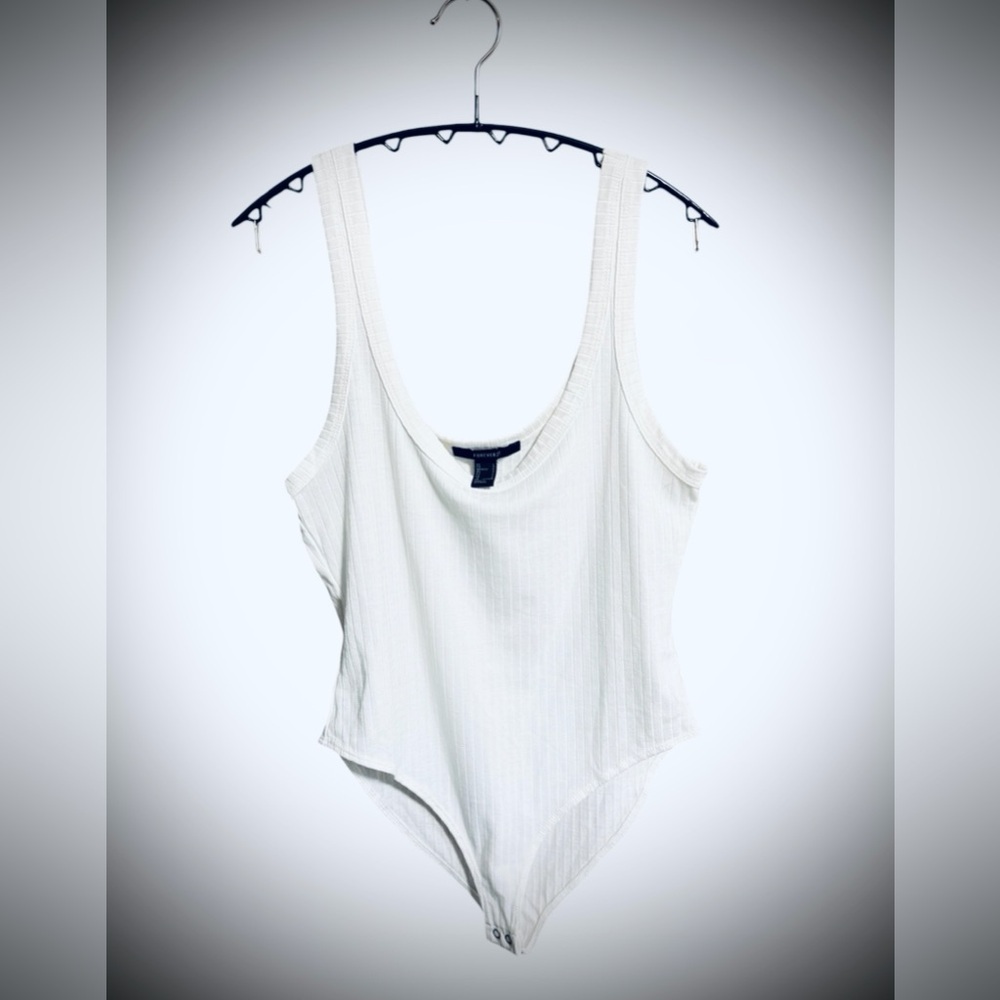 Forever 21 Ivory Ribbed Knit Body Suit - Picture 1 of 5